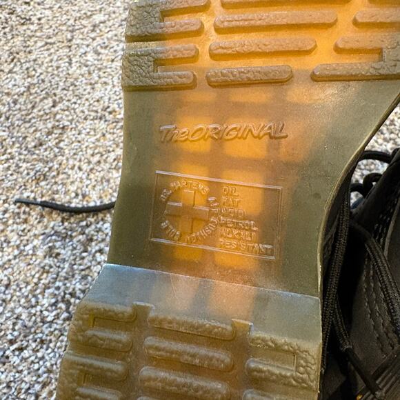 Dr Martens Black Smooth Leather Combat Boots Laced 1460 Docs Womens Size 5 - Picture 6 of 7